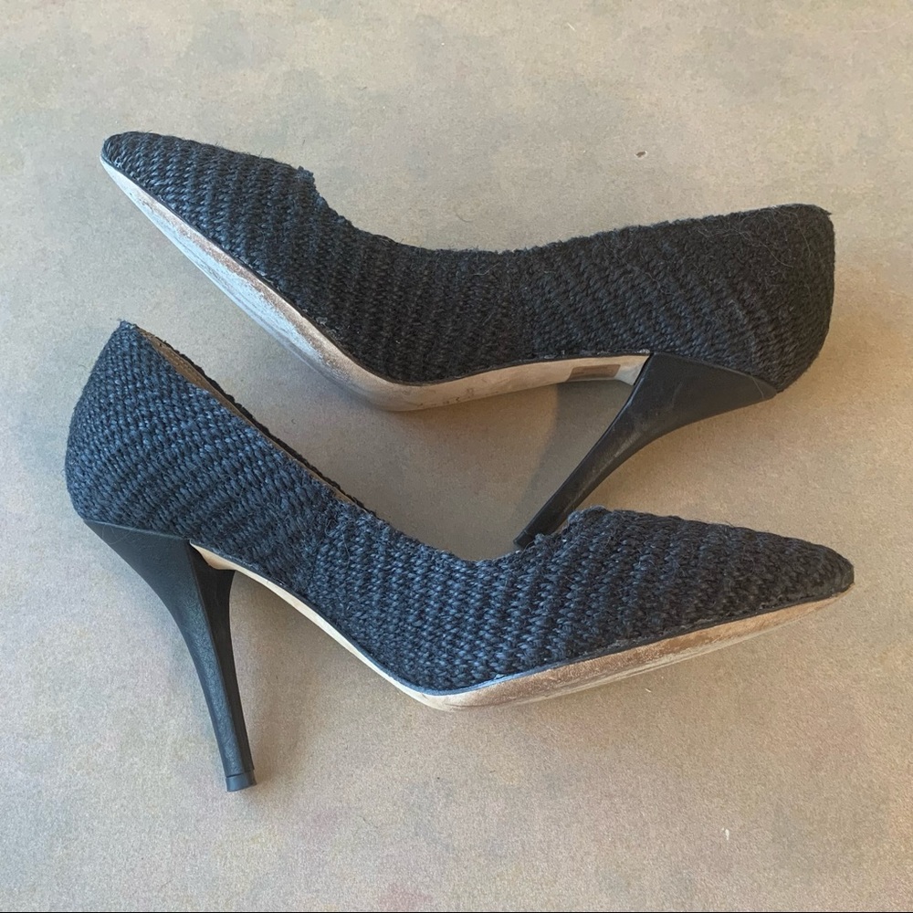 Isabel Marant Black Rope Canvas Pumps Women’s EU Size 38/ US 8 Heels Point Toe - Picture 12 of 13